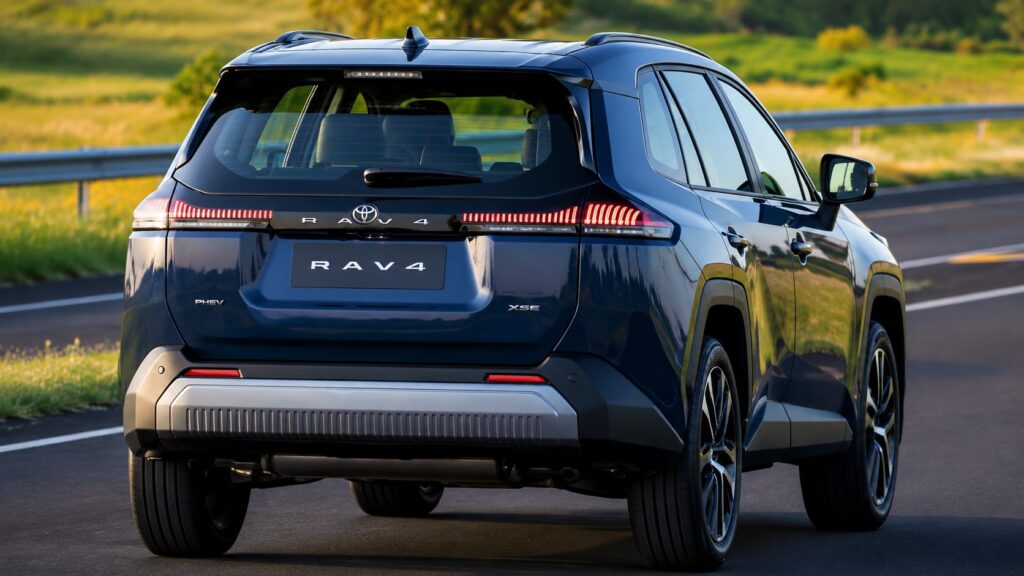 Toyota RAV4 XSE Plug-in Hybrid visto pela traseira