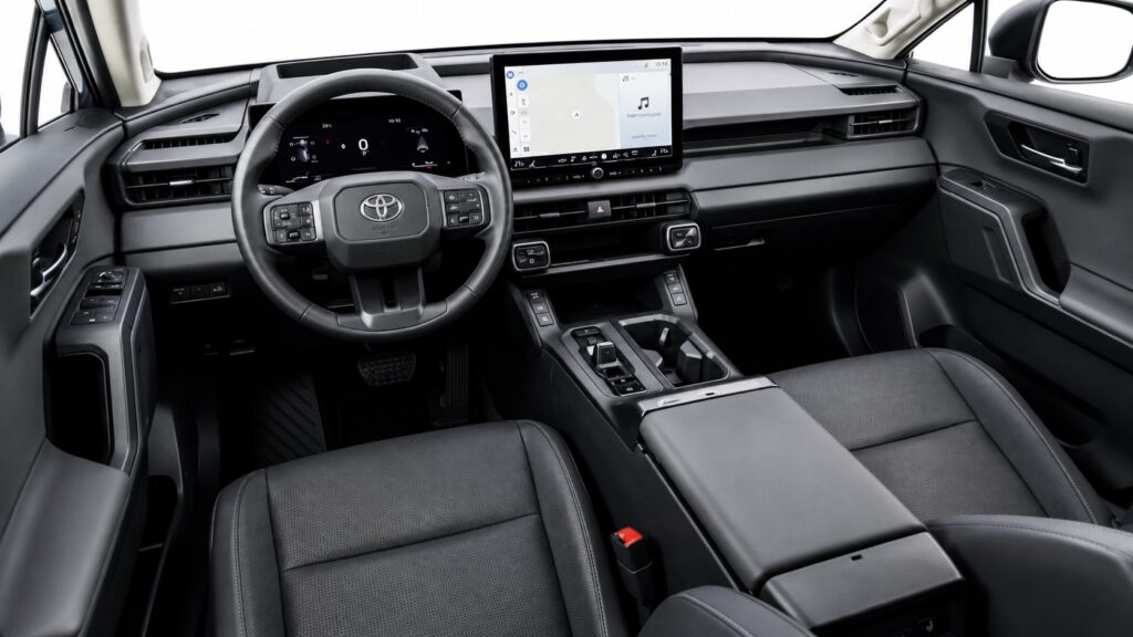 Interior do Toyota RAV4 XSE com painel digital e central multimídia