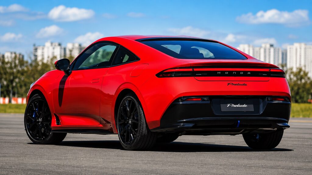 Traseira do Honda Prelude 2026 vermelho