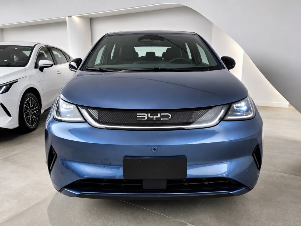 BYD Dolphin SE 2027 azul visto de frente