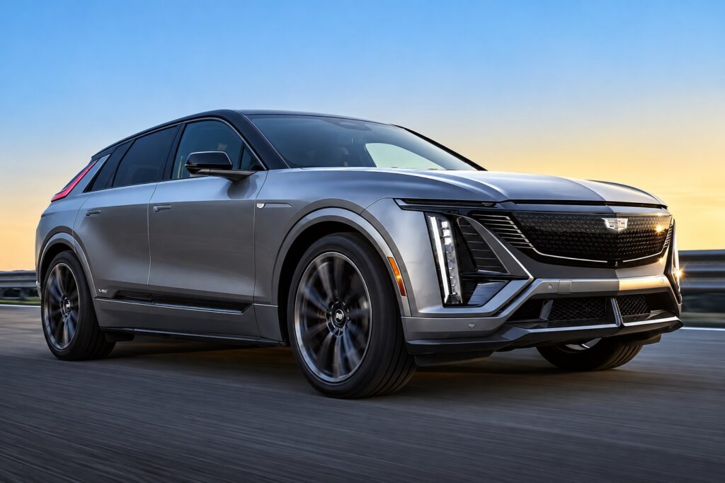 Cadillac Lyriq elétrico em movimento